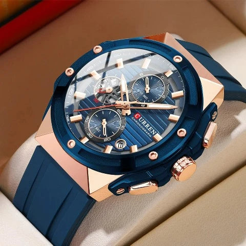 Sc85b309e7f214bfbadcc0c7cbb23956f8.jpg Curren Creative Silicone Strap Watch (Dial - 4.5cm) - CUR224