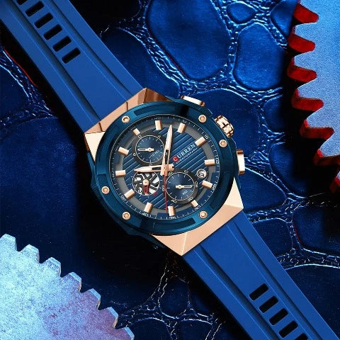 Sdf5884516dcd48dfa84d50b48f23013aa.jpg Curren Creative Silicone Strap Watch (Dial - 4.5cm) - CUR224