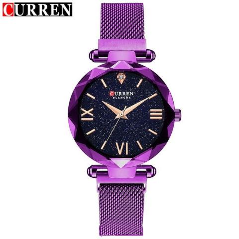 v-1893076004__-1173969487.jpg Curren Diamond Cut Women's Watch (Dial 2.8cm) - CUR175